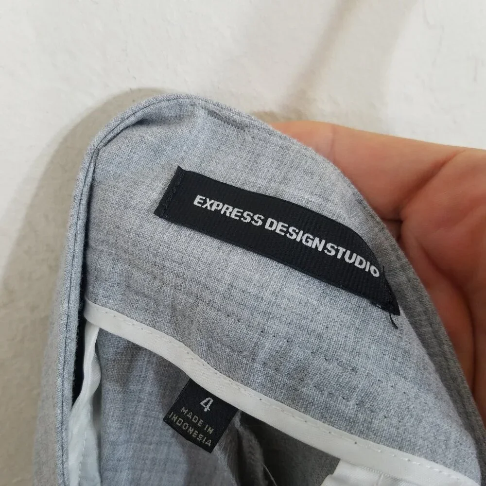 Express Design Studio Cropped Dress Pants Gray Size 4 - Picture 4 of 5
